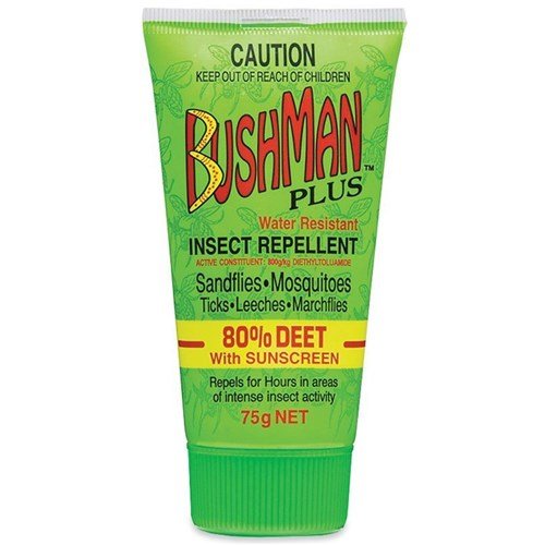 BUSHMANS PLUS GEL 80% DEET 75G TUBE WITH SUNSCREEN