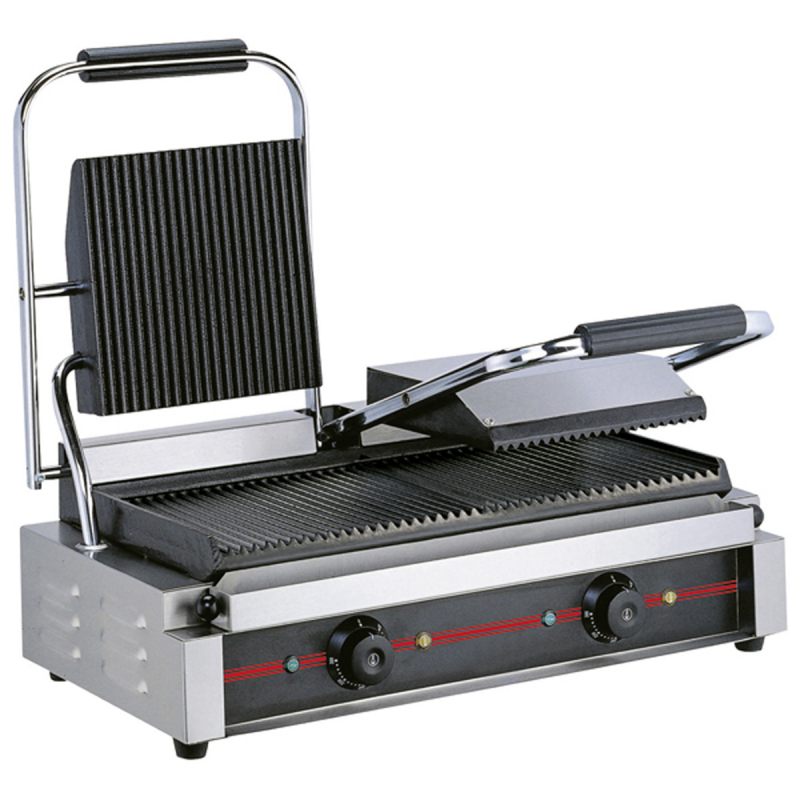 Grill panini rainuré double 3,6 kW 230V mono 57x30x21 cm - 1 pc