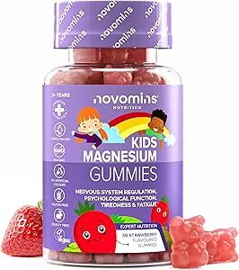 Gommes Magnésium Enfant – 546 mg Citrate de Magnésium (50 mg Élémentaire) – Relaxation, Sommeil, Fatigue – Vegan, Sans Gluten – 30 Gommes