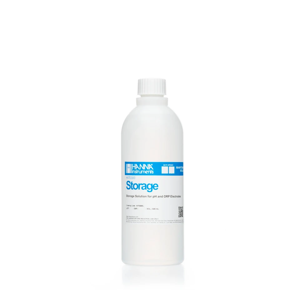 HI70300L – Solution de Conservation et de Réhydratation pour Électrodes pH et ORP – Flacon 500 ml