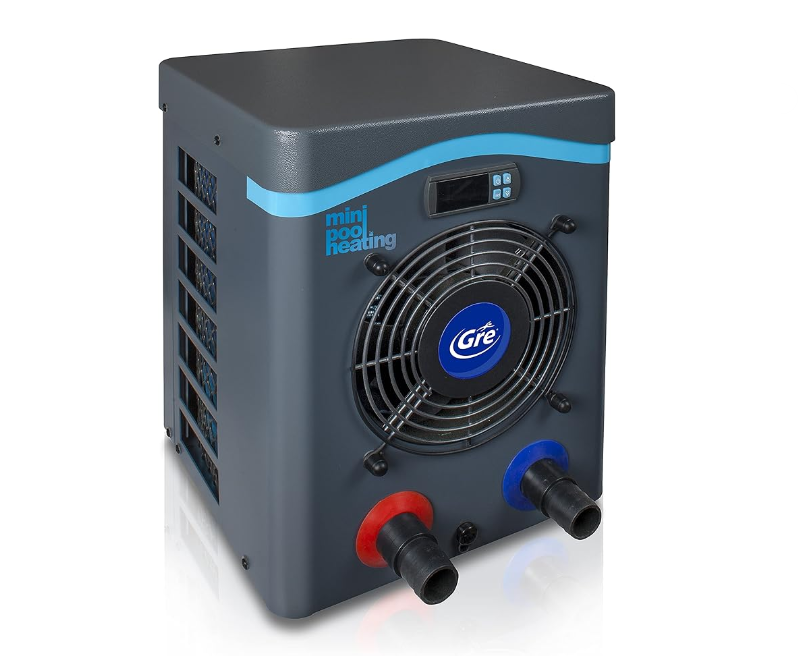 Gre HPM20 - Mini Pompe à Chaleur pour Piscines Hors-Sol jusqu'à 20 m³, Chauffage pour Piscines Hors-Sol. Couleur Grise