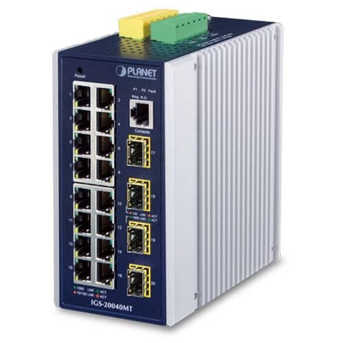 IGS-20040MT L2+ Industrial 16-Port 10/100/1000T + 4 100/1000X SFP Managed Switch