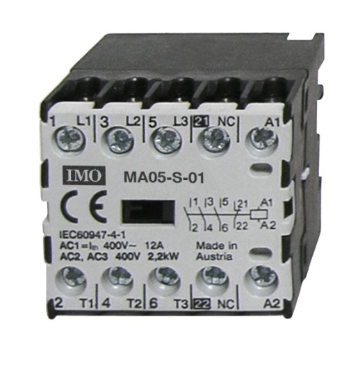 Micro Contacteur Tripolaire 2.2KW 5A AC3 / 12A AC1 - Bobine 110VAC - 1NO - MA05 IMO