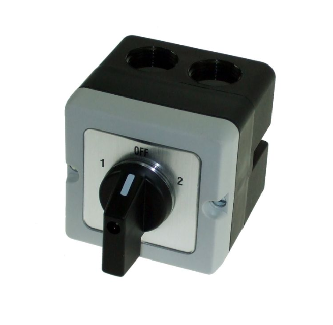 Boite Un Bouton - Commutateur Rotatif 20A, 2 Pôles, 3 Positions, Centre off (1-0-2) - IMO