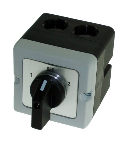 Boitier Inverseur De Sens triphasé 20A, 5,5kW, 3 Positions, (1-off-2) IP65 - IMO