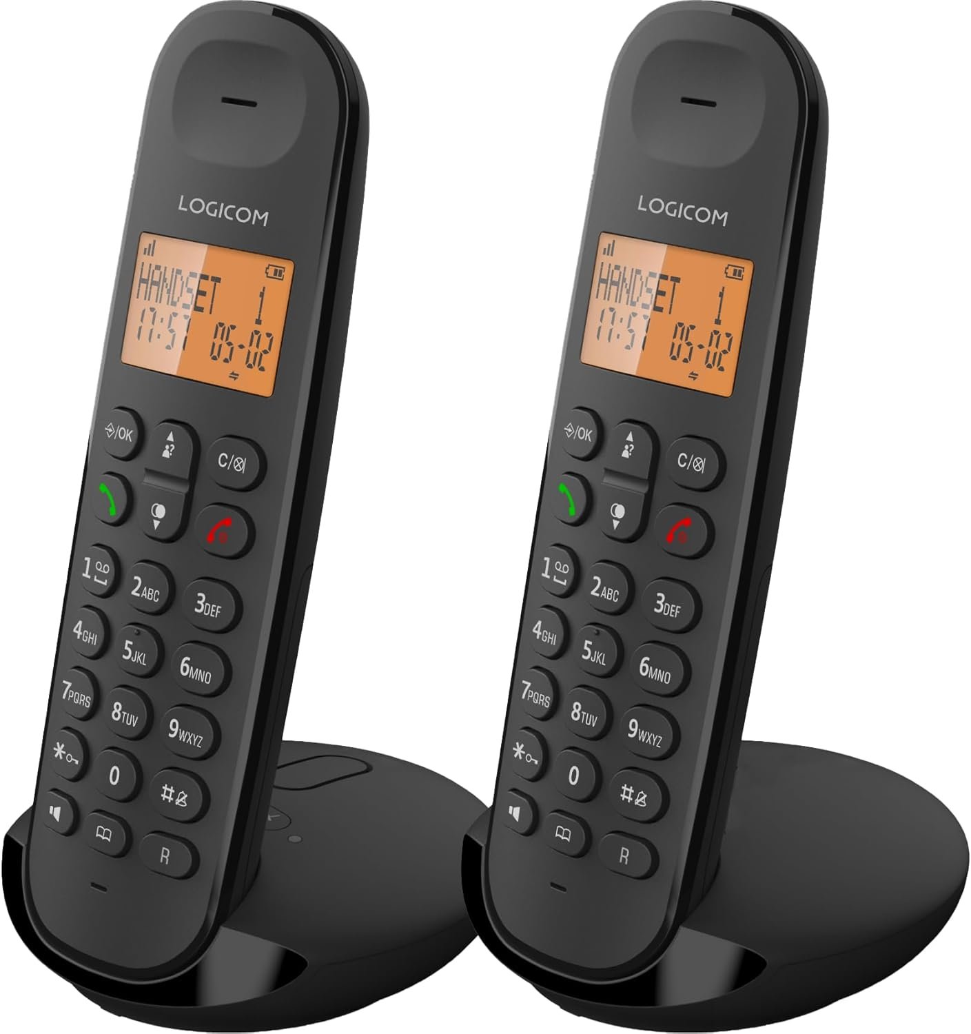 Logicom ILOA 255T Téléphone Fixe sans Fil avec Répondeur Enregistreur - Duo - Téléphones analogiques et dect