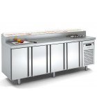 Meuble réfrigéré de préparation 700 positif 4 portes pour 13 bacs GN1/6