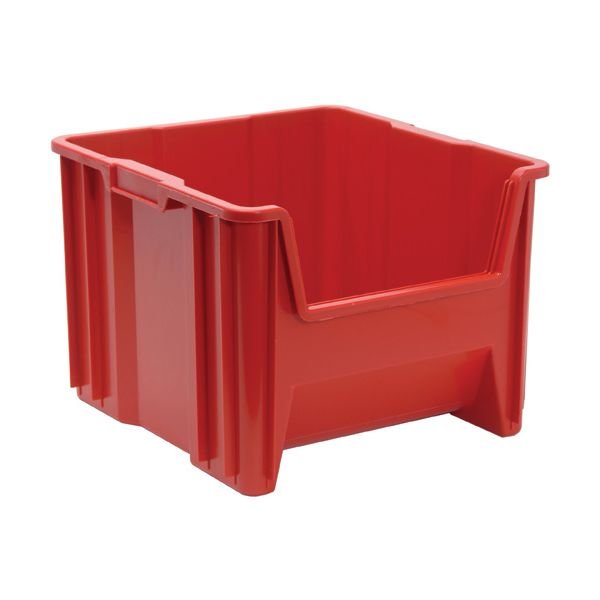 Quantum Storage QGH800 – Bac de Rangement Géant Empilable en HDPE à Ouverture Frontale, 17½" × 16½" × 12½" – Gris, Bleu ou Rouge