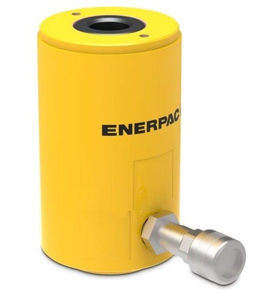 Enerpac RCH121, 13.8 ton Capacity, 1.63 in Stroke, Single-Acting, Hollow Plunger Hydraulic Cylinder