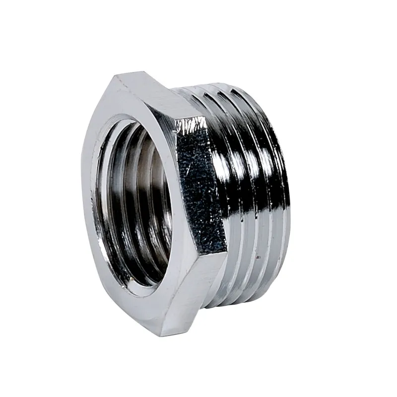 Raccord laiton chromé à visser réduction avec collerette 241 GCH