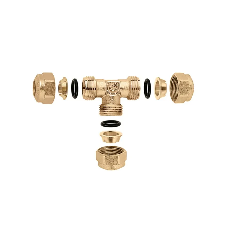 Raccord mécanique té égal série 906 pour tube cuivre, laiton, acier doux et inox