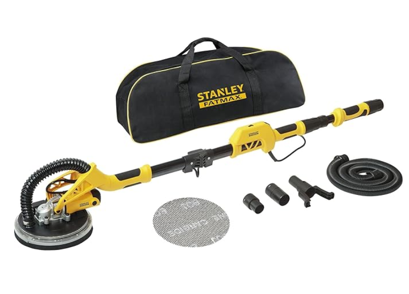 STANLEY FATMAX Ponceuse à Plâtre 750W (225mm) avec Sac de Rangement et Disque Abrasif en Maille 120G, SFMEE500S-QS
