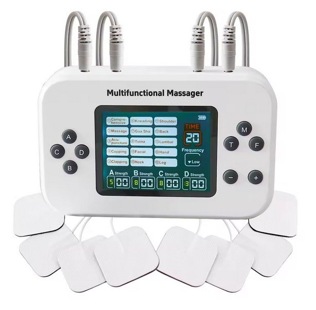 Stimulateur musculaire électrique 4 canaux EMS Tens physiothérapie Machine de Massage corpore