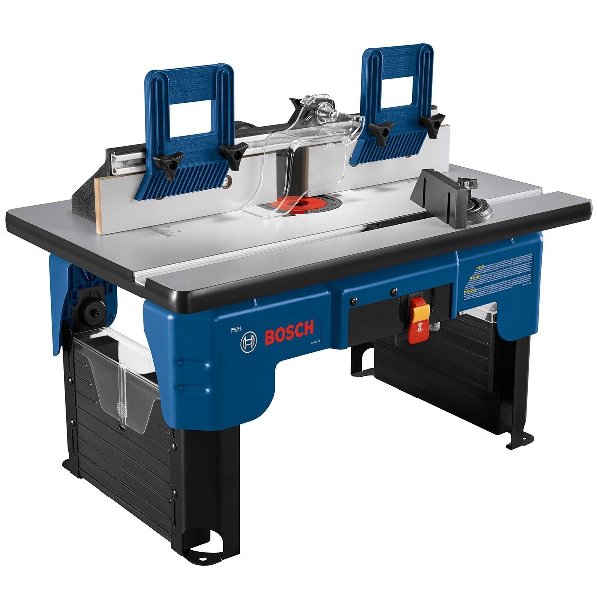 BOSCH RA1141 26 po x 16-1/2 po. Table de routeur de chantier portable de MDF laminé avec 2-1/2 po. Port de tuyau sous vide