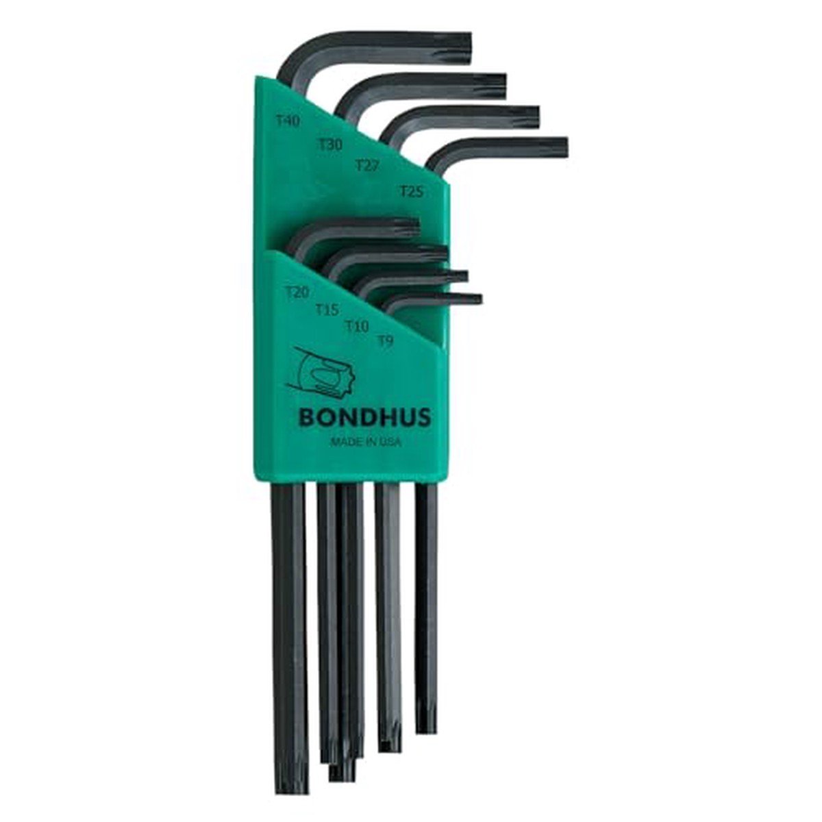 Bondhus 31834 – Jeu de 8 clés mâles coudées Torx à bras long, tailles T9 à T40.