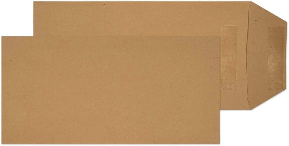 Purely Enveloppe à fenêtre avec bande auto-adhésive Pochette DL 220 x 110 mm Manille