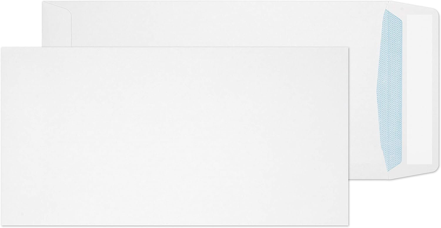 Blake Everyday | enveloppe DL+ (23.5 x 12.1cm) | lot de 500 unités | 100 GSM | enveloppes blanches avec bande autocollante, Modèle 8888PS